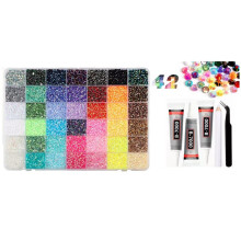 34.000 Stück 42 Farben Harz-Gelee-Strasssteine 3 mm Mehrfarbige Flache Steine für Nagelkunst, Bastelarbeiten, Bücher, Make-