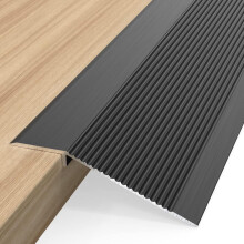 Aluminum Floor Transition Strip Black 0.9m, Anti‑Slip Door Threshold Trim for Tile and Wood