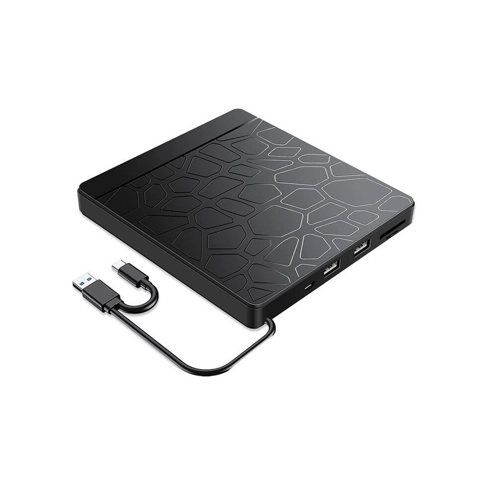Zdjęcia - Napęd optyczny ISTOVO 5 w 1 Zewnętrzny Napęd CD DVD z Portami TF USB, Przenośny Napęd CD DVD +/-RW z Funkcją Nagrywania i Odczytu dla Kompu