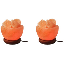 2X Himalayas Crystal Salt Lamp LED Colorful Color Changing Night Light Air Purifier Decorative Bedside Table Lamp