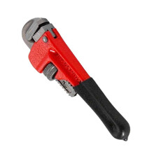 Heavy-Duty Adjustable Pipe Wrench Plumber Wrench with Floating Hook Jaw I- Handle Red