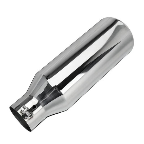 Ponteira de Escapamento Universal Reta para Carro, Entrada de 2,5 Polegadas, Saída de 4 Polegadas, Comprimento de 12 Polegadas, Ponteira de