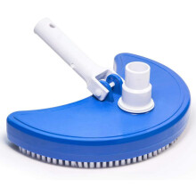Weighted Half Moon Pool Vacuum Head with EZ Clips, Flexible Swimming Pool Cleaner for Concrete and Vinyl