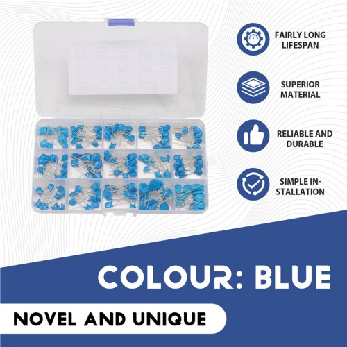 180Pcs 15 Values High Voltage Dip Ceramic Capacitor Assortment Kit Range 100PF-10000PF 3KV 1