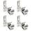 Set di 4 Supporti per Asta per Tende In Argento, Regolabili, Resistenti, per Montaggio A Soffitto e A Parete. 1