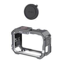 AMAGISN Metal Camera Rabbit Cage for OSMO Action 6 Quick-Release Mount Horizontal and Vertical with Silicone Lens Cap