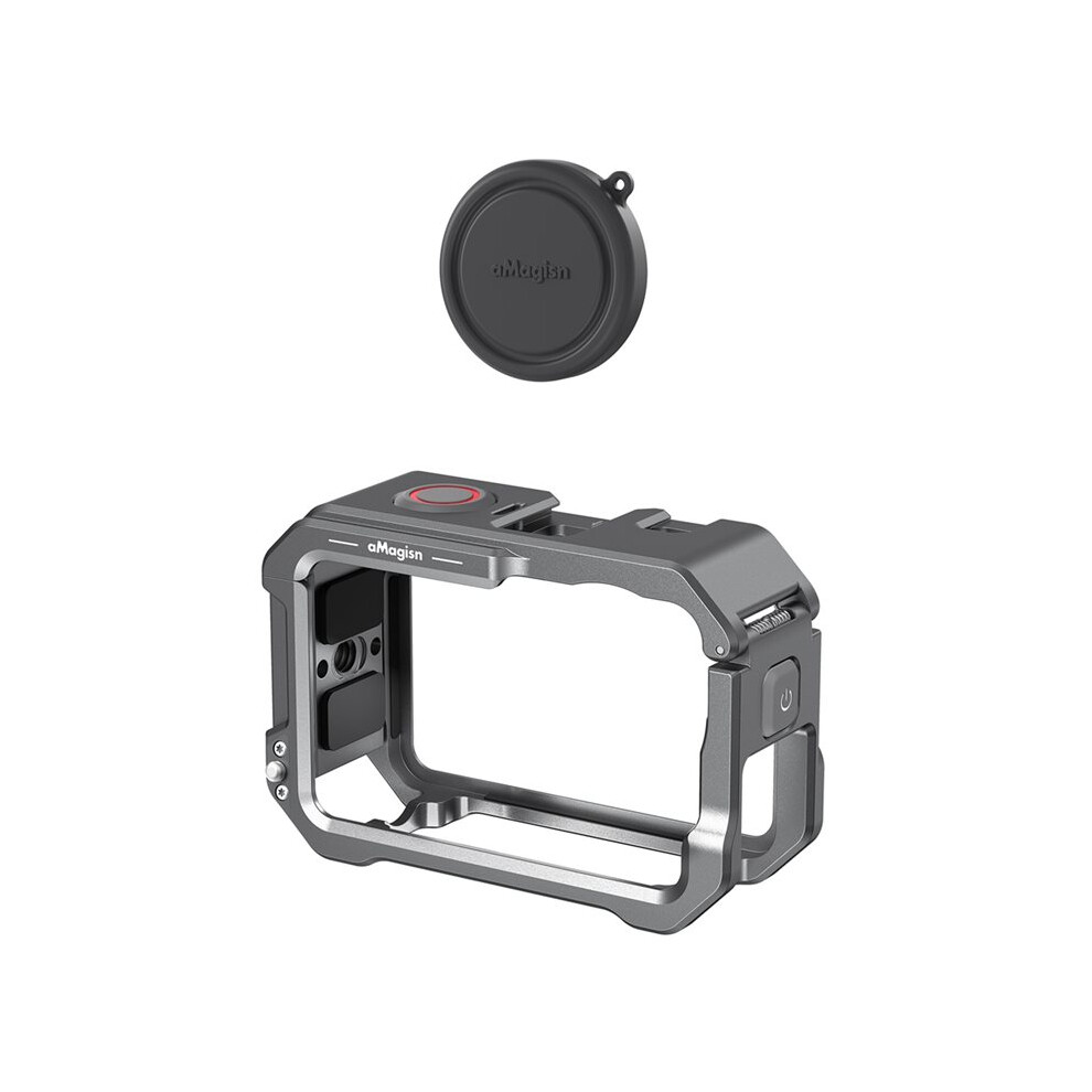 Amagisn Metal Camera Rabbit Cage For Osmo Action 6 Quick-Release Mount Horizontal And Vertical With Silicone Lens Cap 4712048842738