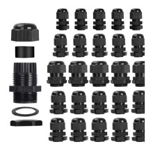 25Pcs PG7PG9PG11PG13.5PG16 Cable Glands,Waterproof Adjustable Cord Grip Cable Connector Strain Relief Wire Protectors A
