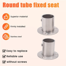 Wardrobe 25mm Tube Stainless Steel Rail Rod End Support Bracket 2pcs