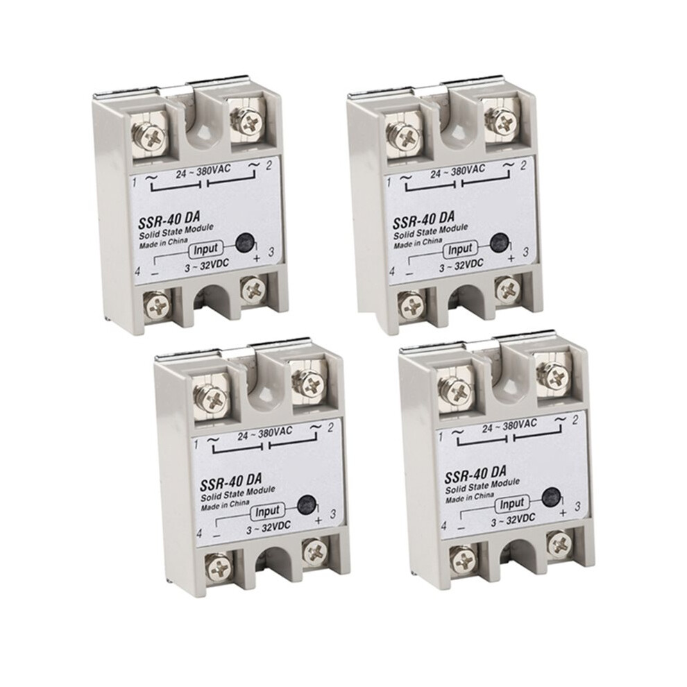 4Pcs Solid State Relay Ssr-40Da Relay Module Ssr 40Da - Single Phase Ssr 3-32V To 5-60V 40A Load 6032266562729