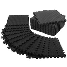 12 Stuks 12 X 12 Inch Vloermatten voor Thuisgym of Als Vloerbescherming voor Yoga, Gewichten en Fitnessapparatuur, Zwart