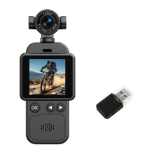 1080p Handheld Pocket Wi-Fi Camera 360 Rotatie  Anti-Shake Camera Sportfietsrecorder 32GB + USB Kaartlezer