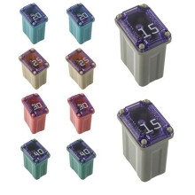 15A 20A 25A 30A 40A Miniature Cartridge Fuses Low-Profile Auto Fuse Kit,10pcs Delay Blade Fuses,Rated Current: 60