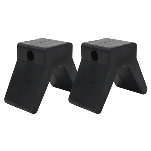 2 Pcs 2-Inch V Stop Roller Boat Trailer Rubber Stop V-Block Black for Yachts and Kayaks