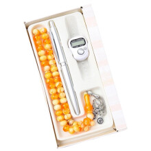 Kristall Tasbih Bönepärlor Set 3 St Islamisk Gåva 45 Pärlor Muslimsk Rosenkrans för Meditation och Följsam Gul
