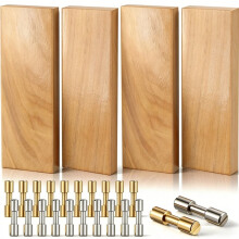 20 Sets Brass and Stainless Steel Bracket Bolt Fasteners with 4 Pcs Ironwood Knife Handle Scales, 6 mm Knife Handle Pins