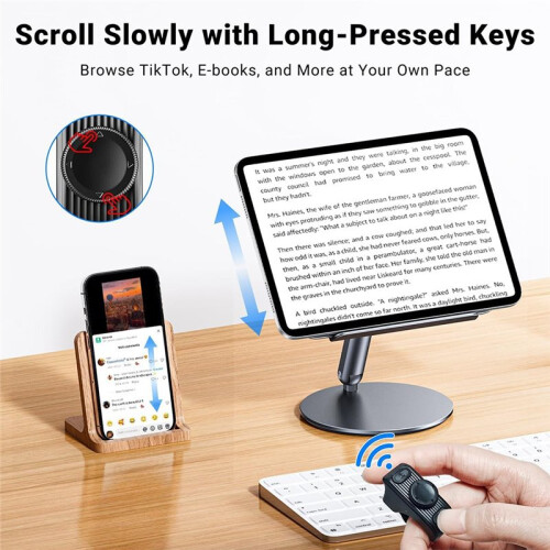 Remote Scrolling Ring for Tiktok,Page Turner, Camera Shutter Remote for Android for IOS Tablet 2