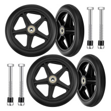 4er-Pack Ersatzräder für Rollatoren, 15 cm (6 Zoll) Rutschfeste Vollgummiräder für Rollatoren, Vorderräder für Bürorollstühle