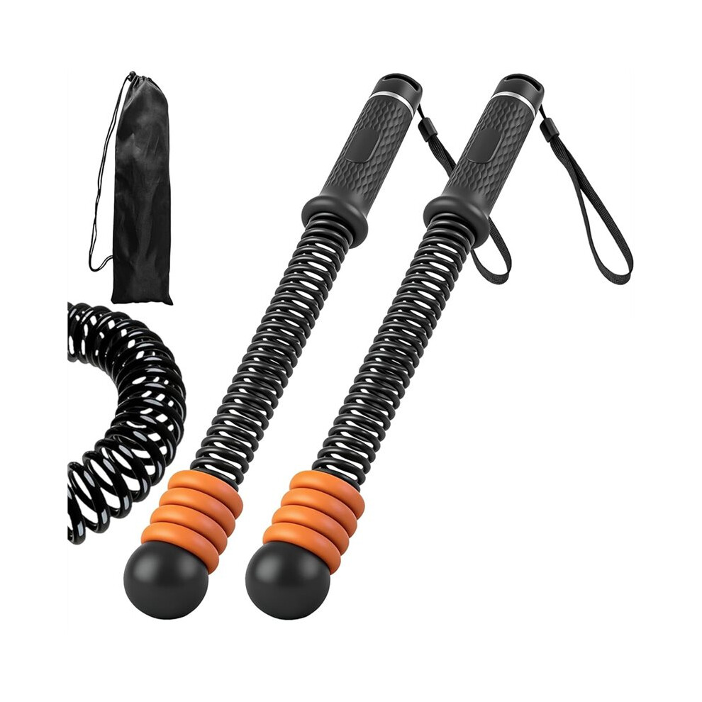Brecantia 2Pcs Adjustable Weighted Ropeless Battle Ropes,Cordless Battle Rope For Hiit & Cardio Full-Body Workout Tool Black