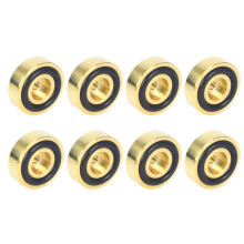 8 Brass Chopping Board Feet with Non-Slip Rubber Pads for Mounting Kitchen Cutting Boards and Flat Tabletop Items