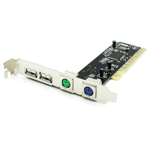 PCI Naar 4 Poorten (2x PS/2 en Twee USB 2.0-Poorten) voor Pc-Toetsenbord- en Muisadapterkaart/Uitbreidingsconverter