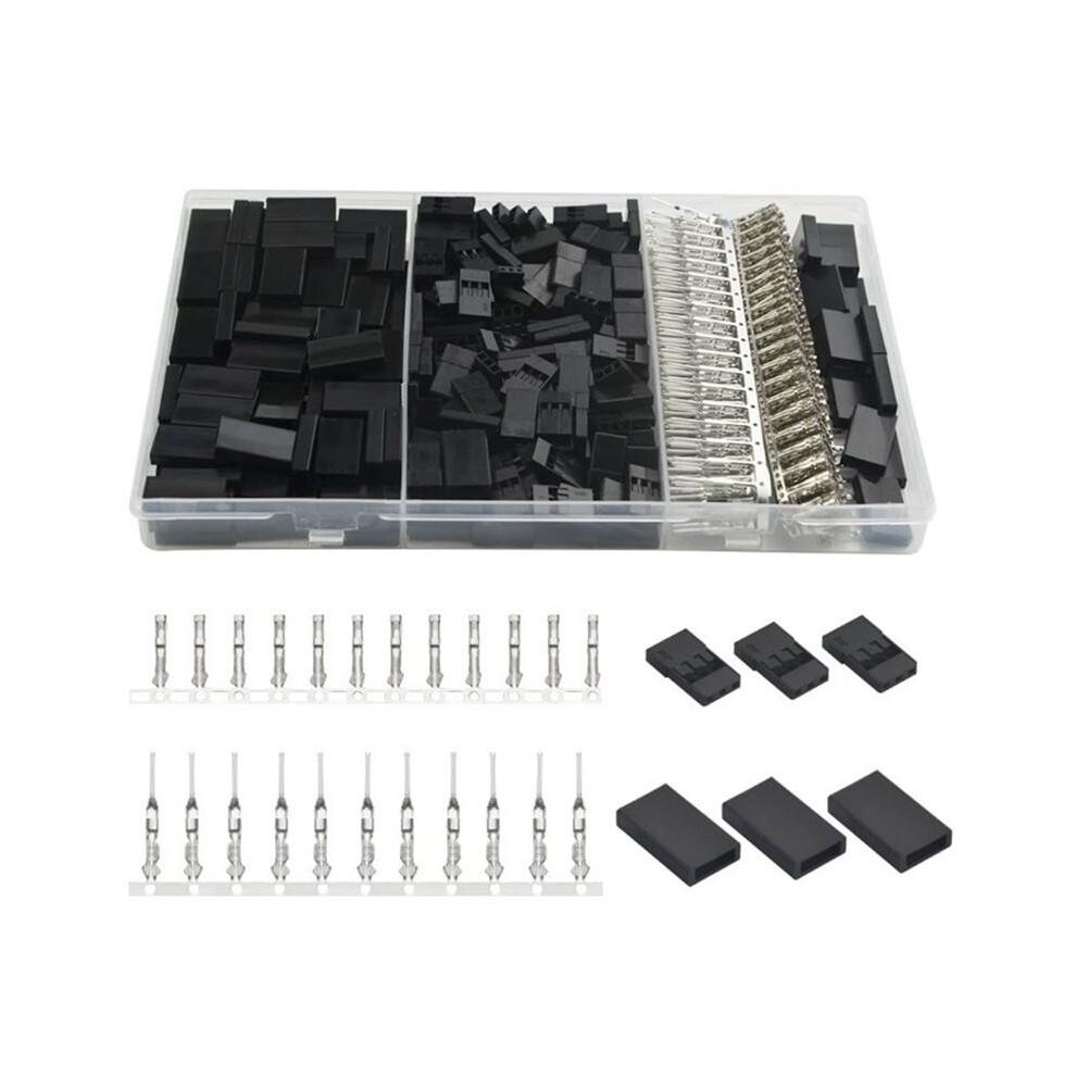 900Pcs Universal Servo Cable Wire Connector Male Female Crimping Pin Sit For Jr Hitec Servo Connector Spacing 2.54Mm 4711677988411