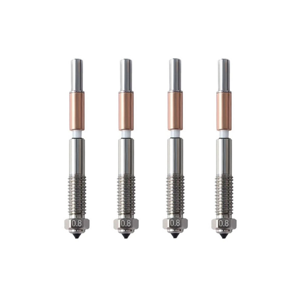 4Pcs Bimetal Nozzle 0.8Mm For Qidi Q2 Q2c Bimetal Nozzle Ceramic Insulation Integrated 3D Printer Parts 4712574101163