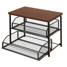 Kitchen Storage Rack Standing Shelf with Drawer for Fruits Vegetables Microwave Oven Pots Dishes Spices Organizer