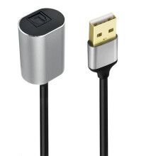 USB to Toslink Optical Audio Adapter, USB A 2.0 Male to SPDIF Digital Fiber Optic Converter Cable for PC Laptop Computer