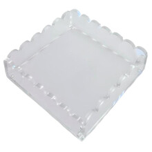 1Pc Scalloped Acrylic Tray with Magnetic Mat Clear Art Painting Poster Picture Photo Display Tray Home Desktop Decor