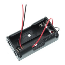 100pcs 2AA Battery Case Box with Wire Leads Battery Storage Pack DIY Power Supply Connector for Electronics Projects