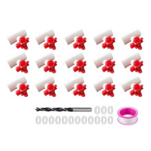 15Pack Horizontal Chicken Nipples Waterer with 1/2" PVC Tee Fittings,Automatic Poultry Waterer Kit for DIY Chicken Duck
