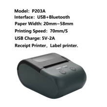 Portable Thermal Printer, Self-Adhesive Label Printer, Sticker Maker, Supports Mobile Phones and Computers.