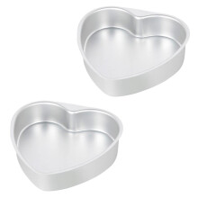 8 Inch Heart Shaped Cake Pan Set of 2, Aluminum Heart Cake Pans, Nonstick Cake Baking Molds for Birthday, Wedding