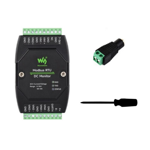 Monitior Module Waveshare Industrial 4-CH Monitor Module Modbus RTU 16-Bit High ...
