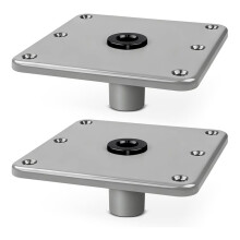 Lot de 2 Socles de Fixation pour Sièges de Bateau, 17,8 cm X 17,8 cm, avec Douille pour Poteau de 19 mm pour une Installation Robuste de Sièges de