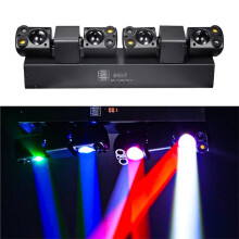 80W Cabeza Móvil LED con Haz de Luz, Control Remoto, Doble Cabezal, Discoteca, Fiesta, RGBW, DMX512, Equipo de DJ, Iluminación de Escenario UE