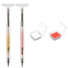 Rhinestone Picker Tool, 2PCS Double-End Painting Pens with Wax Metal Refillable Wax Pen for Dotting Tool Art, Picker B