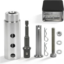 Trailer Jack Drill Adapter, Upgraded Stainless Steel Cordless Drill Adapter Fits 1 Inch Jack Drive Shafts,Socket Bit Kit