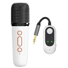 Kabelloses Karaoke-Mikrofon mit Stimmverzerrung, 3,5-mm--Anschluss für Geräte und Lautsprecher - Tragbare Gesangsmaschine für Auto und