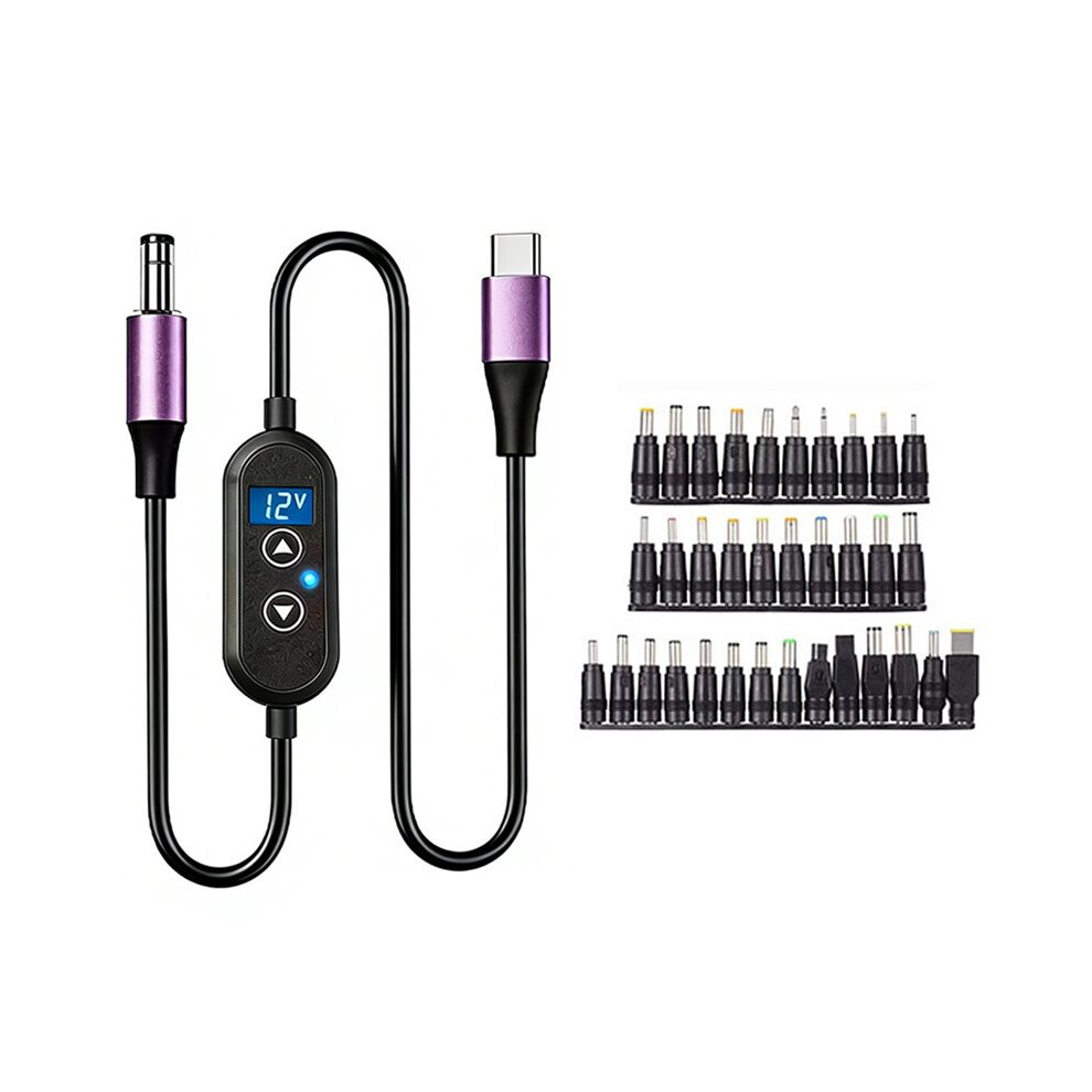 6-Speed Adjustable Type C Boost Cable 140W Booster Cable With 8/34 Connectors For Voltages 5V/9V/12V/15V/20V/28V A Black 6032652361875