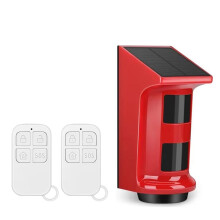 Solar Infrared Alarm Human Body Sensor Anti-Theft Alarm Solar Powered Outdoor Human Body PIR Motion Detector EU Plug