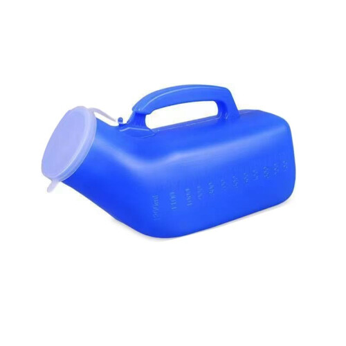 Ergonomic Male Urinal Bottle 1200ml Capacity Secure Cap Measuring Scale Grip Handle