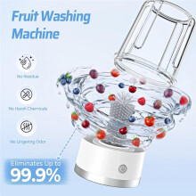 Laveuse Électrique pour Fruits et Légumes, avec Technologie de Purification par Ions OH, Adaptée Aux Petits Fruits