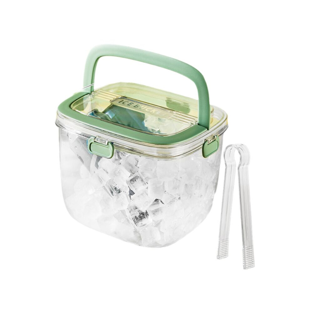 Portable Ice Bucket for Freezer with Lid & Ice Tong for Outdoor Camping, Clear Refrigerator Ice  Storage Bin