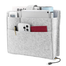 Sac de Rangement en Feutre, pour Livres, Télécommandes, Porte-Revues, Idéal pour le Lit, les Lits Superposés, les Dortoirs, le Canapé