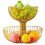 2-Tier Large Capacity Fruit Basket, Kitchen Countertop Storage for Vegetables, Snacks, and Bread 1