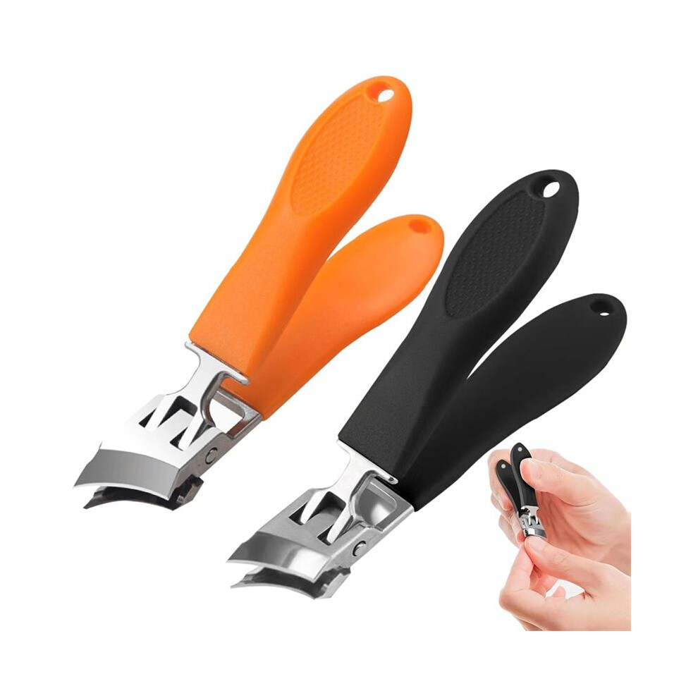 Wide Jaw Opening Anti- Slanted Nail Clipper,No  Nail Trimmer for Men,Slanted Nail Clippers,2pcs Ingrown Nail