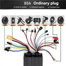 Electric Scooter Sine Wave/Square Wave Interchange Controller 48V-72V 80A Tri-Mode 18-Pole E-Bike Controller