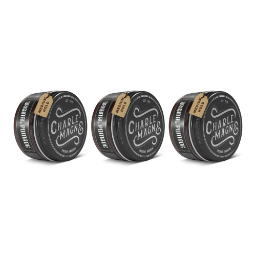 Charlemagne Original Pomade – Old School Duft – mittlerer Halt – 3er-Pack